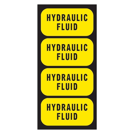 Fuel Stickers Hydraulic Fluid Sticker, Hydraulic Oil Label: Drum, Tanks, Container, Hvy-Dty, 2''x1'', 40PK Z-2X1HF-40PK